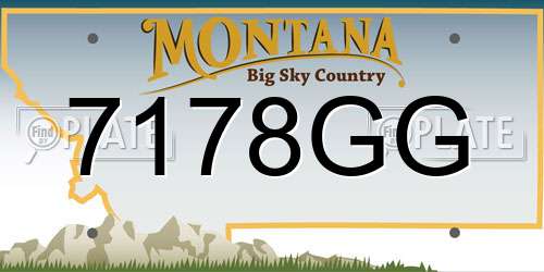 7178GG Montana License Plate