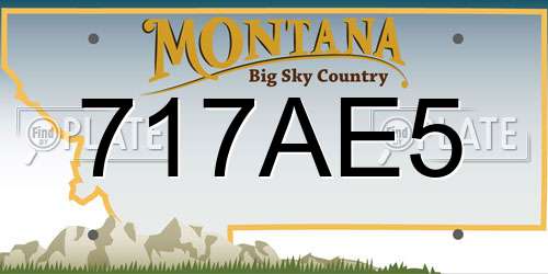 717AE5 Montana License Plate