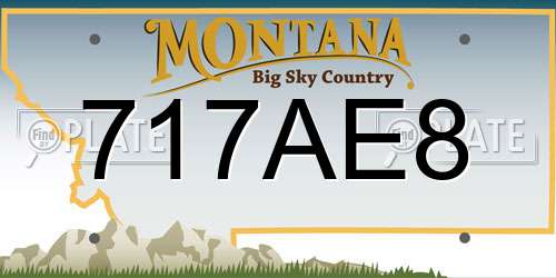 717AE8 Montana License Plate