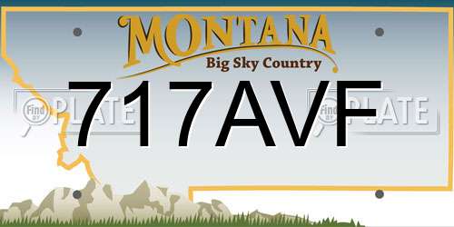717AVF Montana License Plate