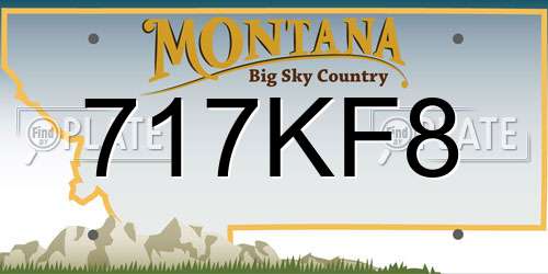 717KF8 Montana License Plate