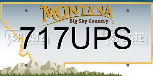 717UPS Montana License Plate