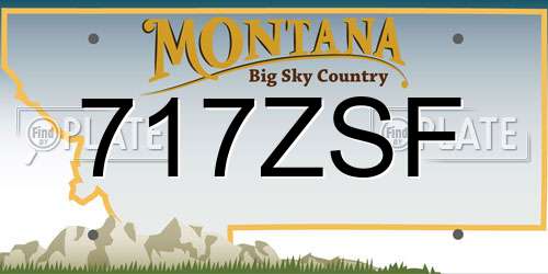 717ZSF Montana License Plate