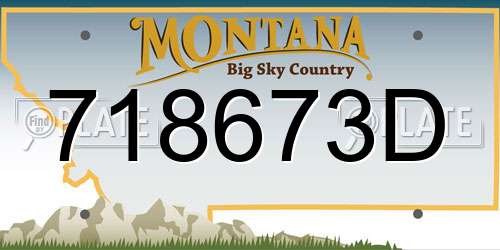 718673D Montana License Plate