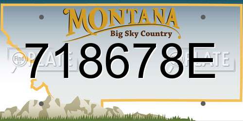 718678E Montana License Plate