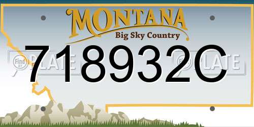 718932C Montana License Plate