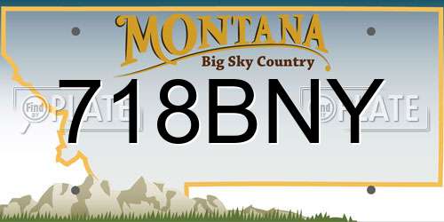718BNY Montana License Plate