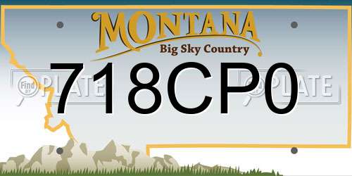 718CP0 Montana License Plate