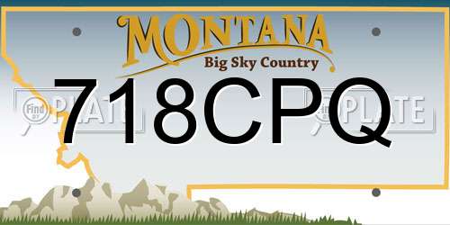 718CPQ Montana License Plate