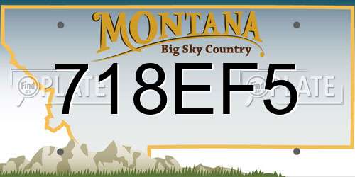 718EF5 Montana License Plate