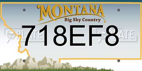 718EF8 Montana License Plate