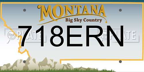 718ERN Montana License Plate