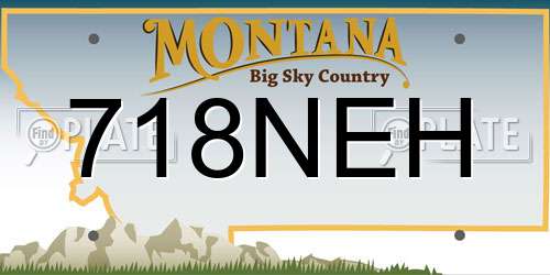 718NEH Montana License Plate