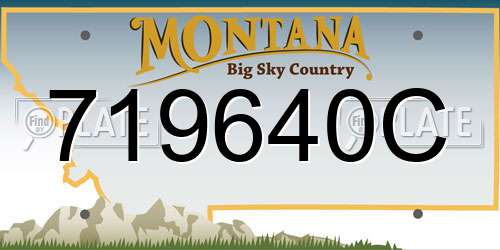 719640C Montana License Plate