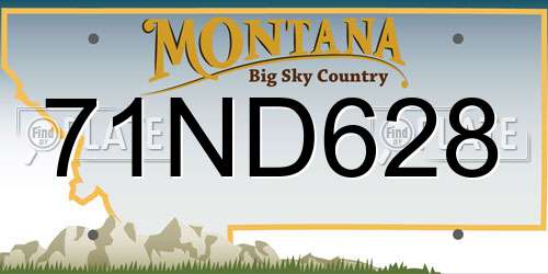 71ND628 Montana License Plate