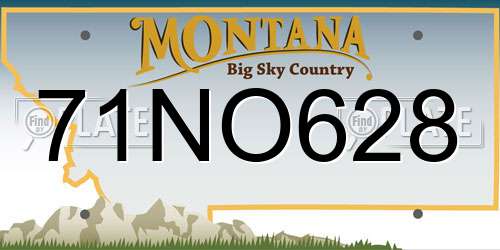 71NO628 Montana License Plate