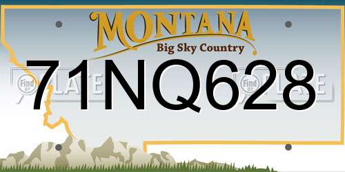 71NQ628 Montana License Plate