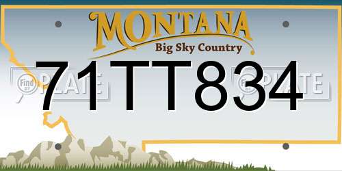 71TT834 Montana License Plate