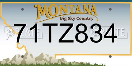 71TZ834 Montana License Plate