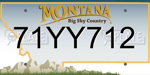 71YY712 Montana License Plate