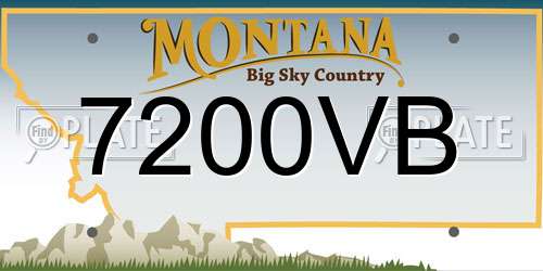 7200VB Montana License Plate