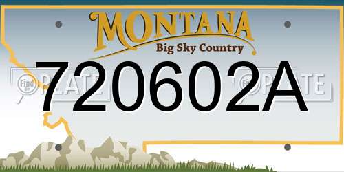 720602A Montana License Plate
