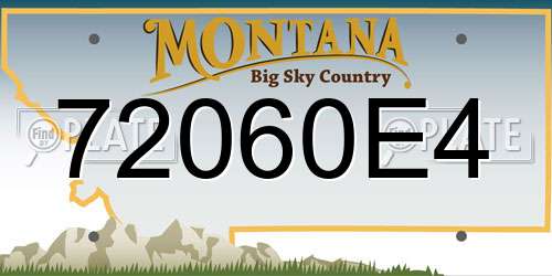 72060E4 Montana License Plate