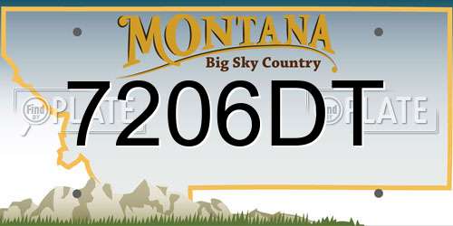 7206DT Montana License Plate