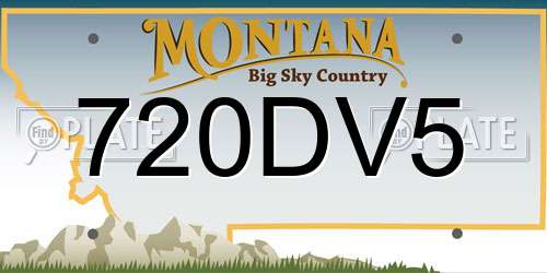 720DV5 Montana License Plate