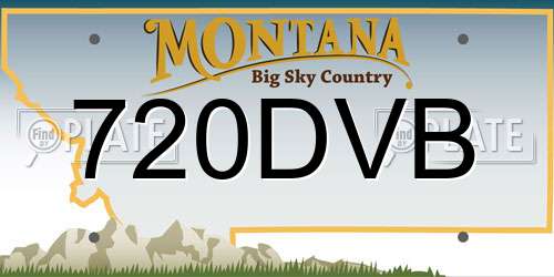 720DVB Montana License Plate