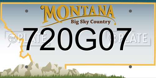 720G07 Montana License Plate