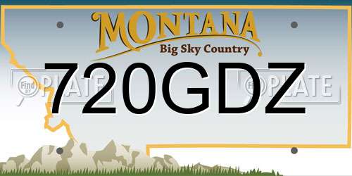 720GDZ Montana License Plate