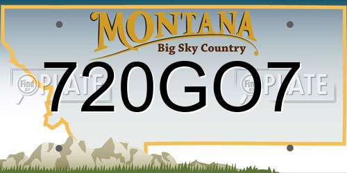 720GO7 Montana License Plate