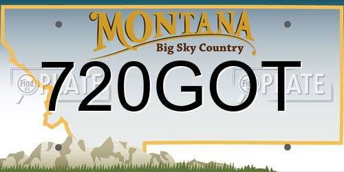 720GOT Montana License Plate