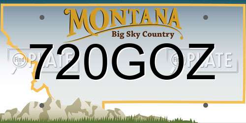 720GOZ Montana License Plate