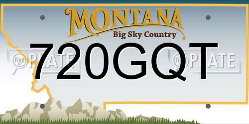 720GQT Montana License Plate