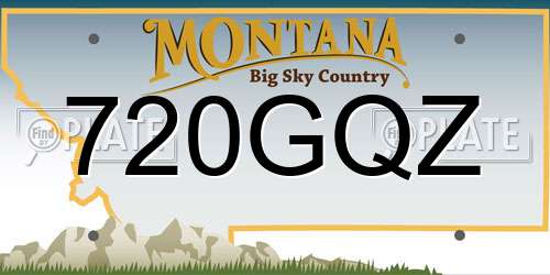720GQZ Montana License Plate