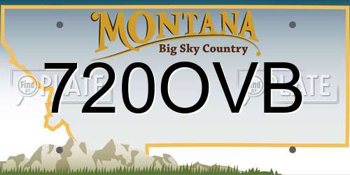 720OVB Montana License Plate