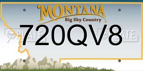 720QV8 Montana License Plate