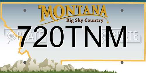 720TNM Montana License Plate