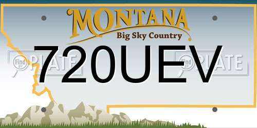 720UEV Montana License Plate