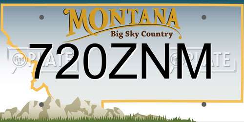 720ZNM Montana License Plate