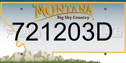 721203D Montana License Plate