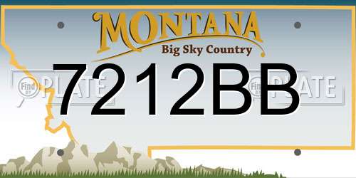 7212BB Montana License Plate