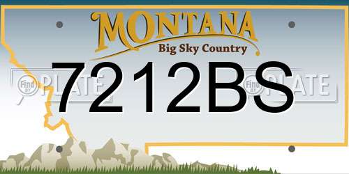 7212BS Montana License Plate
