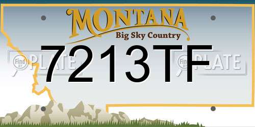 7213TF Montana License Plate
