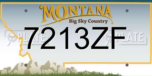 7213ZF Montana License Plate