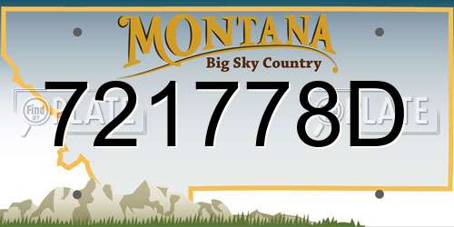 721778D Montana License Plate
