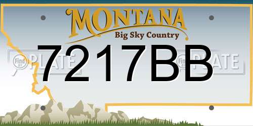 7217BB Montana License Plate
