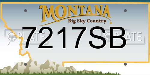 7217SB Montana License Plate
